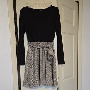 Black and White Checkered Women's Dress